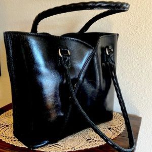 Black Patricia Nash quality black leather purse/tote bag. Great condition.